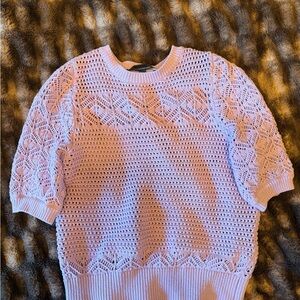 NWOT WHBM Puff Sleeve Pointelle Sweater